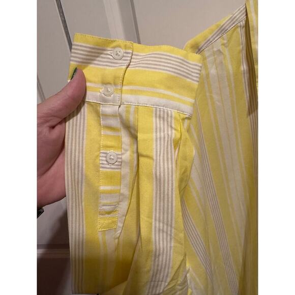 Torrid Drop Shoulder Button Down Long Sleeve Yellow White Women's Plus Sz 2 2X - Picture 12 of 12